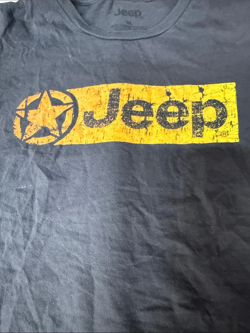 Jeep Black Short-Sleeve Tee with Yellow Logo